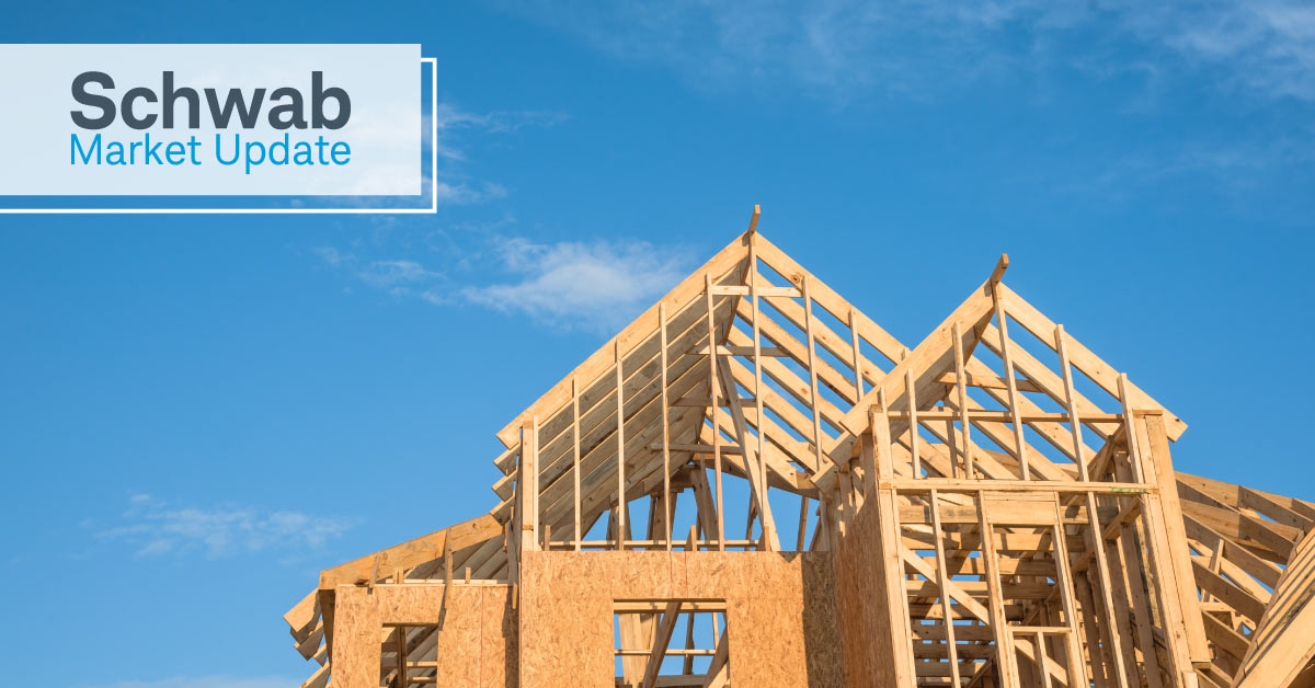 Schwab Market Update: The roof of a home under construction in Texas.