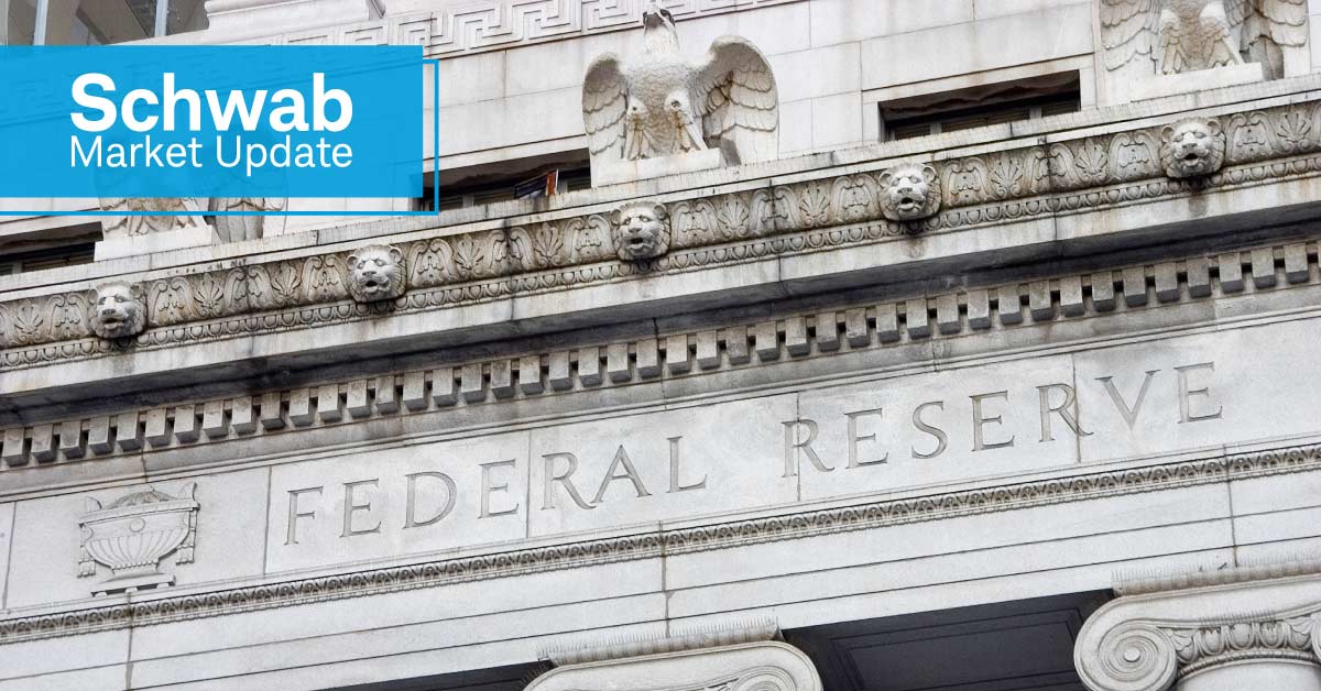 Schwab Market Update: The exterior of the Federal Reserve building.