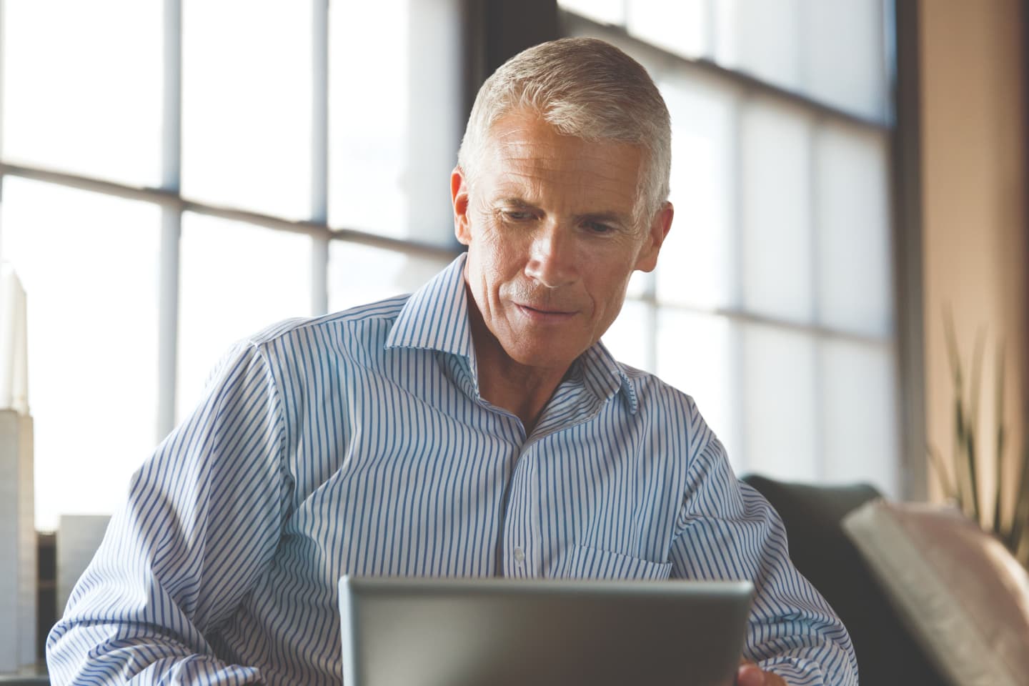 Man looking at laptop computer